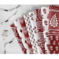 thumbnail image 6 of Soimoi 8 Pc Fat Quarter Bundle,Asian Block PaisleyPrint 18"x 22"DIY Patchwork-100% CottonPre-Cut Quilting Fabric Maroon & White, 6 of 8