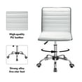 thumbnail image 5 of Furmax Leather Swivel Office Chair - Mid Back Vanity Chair for Makeup Desk, Armless Ribbed Task Chair with Ergonomic Support (White), 5 of 7