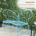 thumbnail image 5 of Alpine Corporation Outdoor or Indoor Steel Butterfly Garden Bench, Blue, 5 of 11