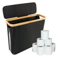 thumbnail image 5 of Dongyi Toilet Paper Storage Basket with Lid Collapsible Toilet Paper Holder Basket Freestanding Slim for Bathroom,Holds up to 12 Regular Rolls, 5 of 14