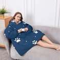 thumbnail image 5 of Oversized Wearable Blanket Hoodie,Paw Print Sherpa Blanket Hoodie with Super Pockets,Super Warm Fuzzy Pullover for Women & Men, 5 of 6