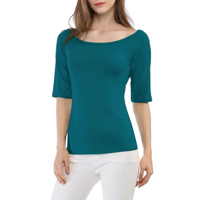 INSPIRE CHIC T-Shirt Junior Manches Mi-Longues Ajusté Col Rond