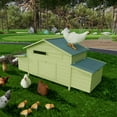 thumbnail image 2 of Pefilos 69" Wooden Chicken Coop Outdoor & Waterproof Guinea Pig Hutch with Egg Carton and Pull-Out Drawer, Green, 2 of 8