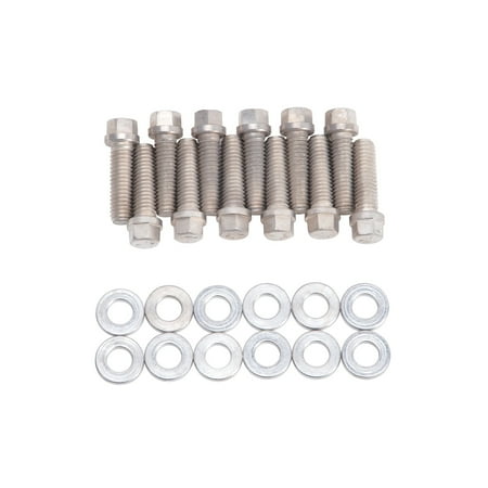 Stainless Steel Intake Manifold Bolts - Edelbrock 8534 Performer Series Intake Manifold Bolt Kit