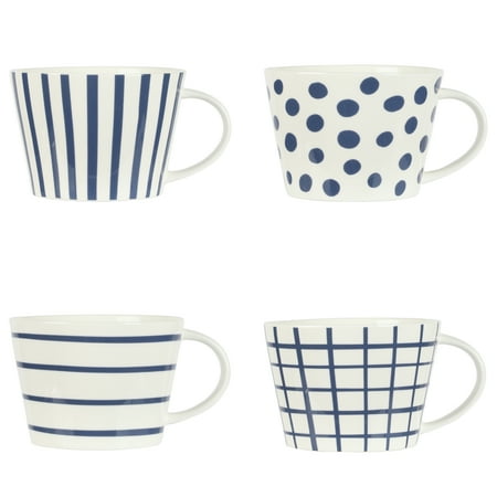 

Gap Home Blue 17-Ounce Blue & White Assorted Fine Ceramic Mug Set Set of 4