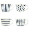 Gap Home Blue 17-Ounce Blue & White Assorted Fine Ceramic Mug Set, Set of 4