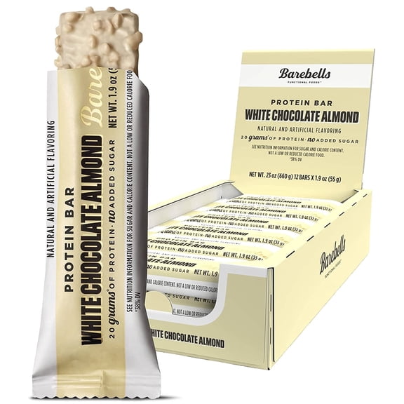 Barebells Protein Bars White Chocolate Almond - 12 Count, 1.9oz Bars - Protein Snacks with 20g of High Protein