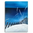 thumbnail image 1 of Yihui Arts Night Beach Scenery Coastal Painting in Royal Blue and White Color for Home Decor, 1 of 6