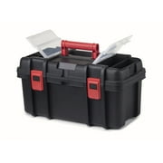 Hyper Tough 19-inch Toolbox, Plastic Tool and Hardware Storage, Black