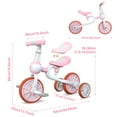 thumbnail image 3 of Wdmiya 3-in-1 Toddler Bike for 2-4 Year Old Boys & Girls, Adjustable Seat, Removable Pedals & Training Wheels, Baby Balance Bike, Christmas & Birthday Gift, Pink, 3 of 9