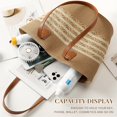 thumbnail image 5 of Pleneal Straw Bag For Women, Summer Straw Beach Handbags Large Shoulder Purses Woven Tote Bag,Beige and Khaki Stripe, 5 of 6