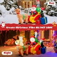 thumbnail image 6 of Patiojoy 6FT Long Christmas Inflatable Santa Claus & Penguin on Sleigh Blow Up Reindeer Pulling Sleigh Lighted Inflatable Santa Claus Carrying Gifts, 6 of 10