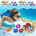 thumbnail image 1 of Crystal Gemstone Toy Set | 7-Piece Treasure Chest Collection | Colorful Glass Stones | Includes Gold Storage Box | Pool Diving, Beach, Party Decor | 138g Multicolor | Jewelry Making, 1 of 6