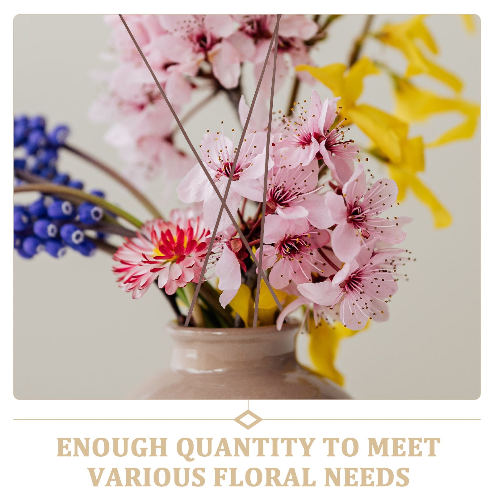 OUNONA OUNONA 150 PCS Brown Floral Stems Wire for Bouquets Artificial Flowers DIY Arrangements