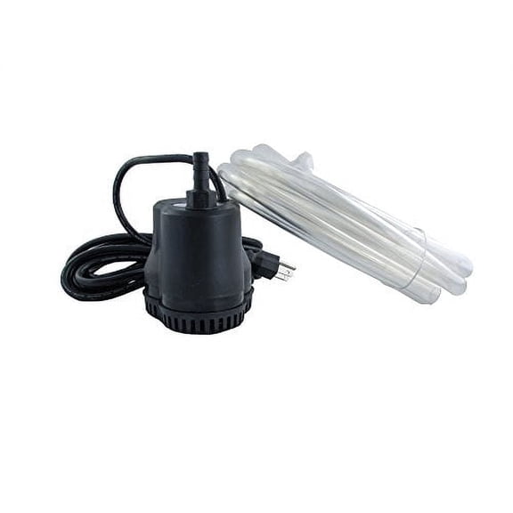 FibroPool Pool Cover Pump (600 GPH) - Submersible Electric Utility Water Pumps - 16 foot Heavy Drain Hose - For All Swimming Pools, Spas and Hot Tubs Black