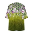 thumbnail image 4 of SELONE Cute Cardigans for Women 3/4 Sleeve Plus Size Regular Open Front Cardigans Without Hoodie Flowers Lightweight Beach Vacation Wear Green 5XL, 4 of 5