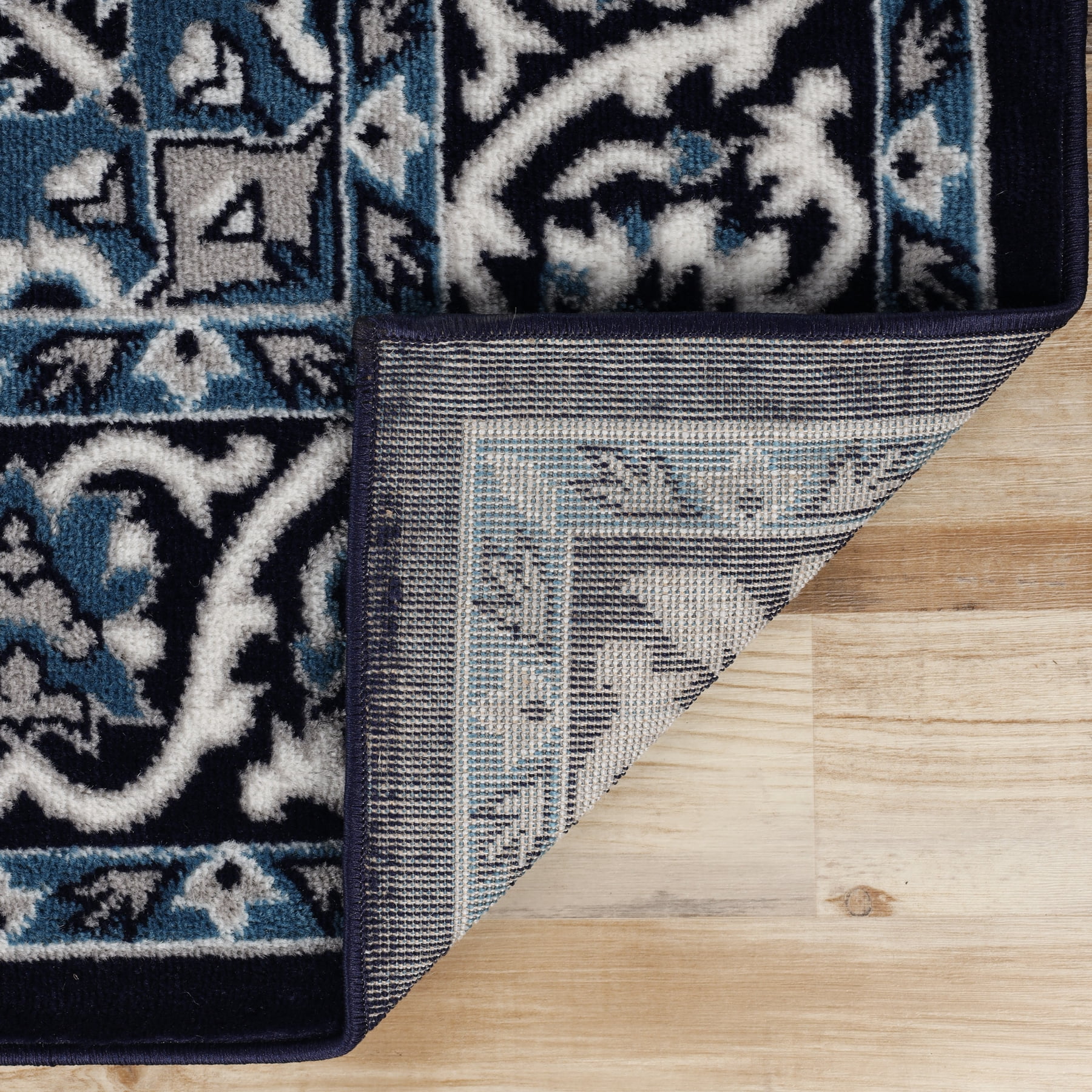 Superior Glendale Oriental Medallion Indoor Runner Rug, 2'7"x12', Blue