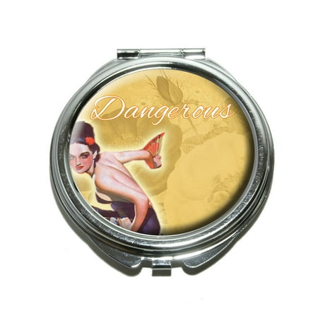 Mirror Magazine - Dangerous - Vintage Pulp Magazine Cover Compact Mirror