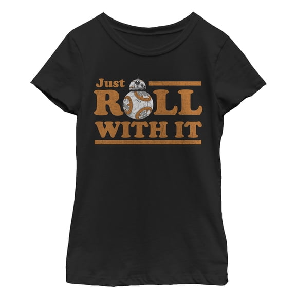 Girl's Star Wars The Last Jedi BB-8 Just Roll Graphic Tee Black X Small