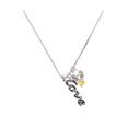 thumbnail image 2 of Delight Jewelry Sunflower Crystal Bicone - Love and Lock Charm Necklace, 18"+1", 2 of 4