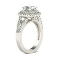 thumbnail image 6 of Oryn Jewelry 14K White Gold Plated Bands - 1.7 Ct Cushion Cut Moissanite Bands - Double Halo Wedding Band with Surprise Moissanite - Split Shank Occasion Band for Women, 6 of 6