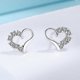 thumbnail image 4 of Pendientes de plata de ley 925 con forma de corazón y cristales, 1 par., 4 of 5