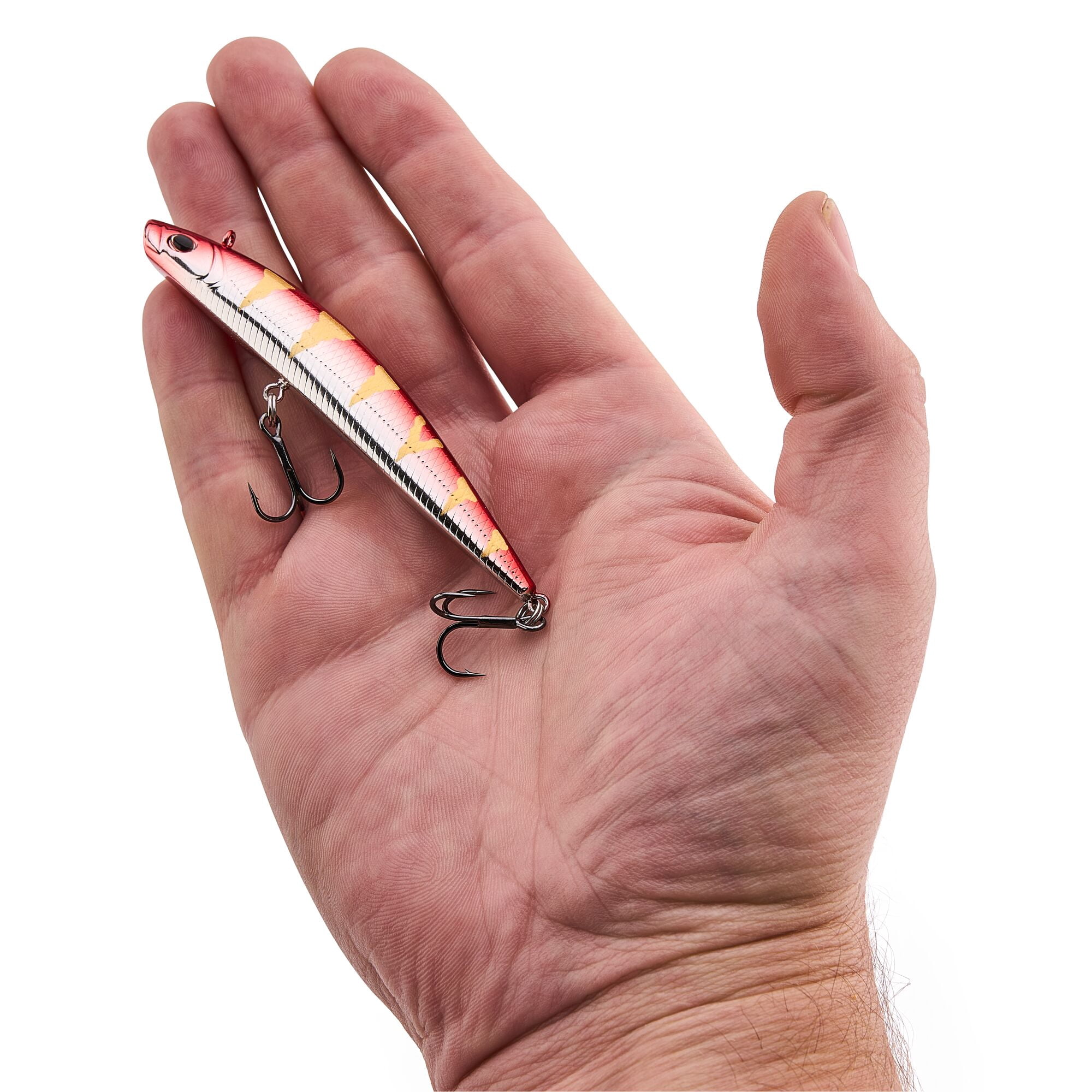 Berkley Finisher, 3.5 in, Glide Baits, Chrome Red Perch (1 Count)