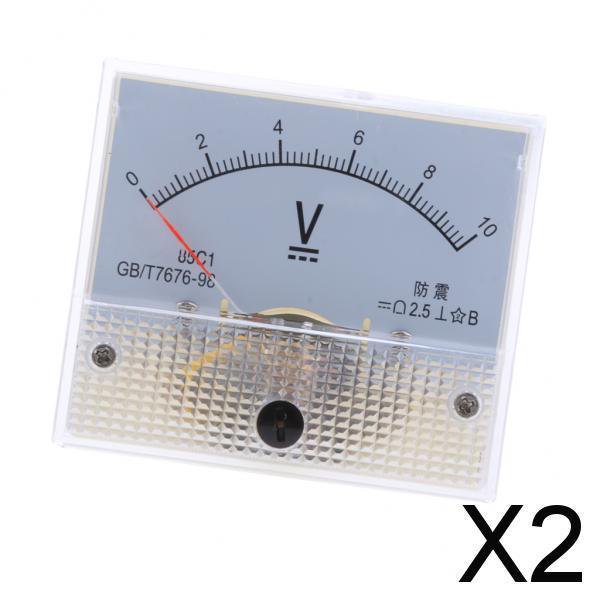 2x85C1 DC Rectángulo Amperímetro Amp Probador de Corriente Voltímetro de Panel Analógico 0-10 V 2 piezas