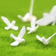 thumbnail image 6 of 10pcs Pigeon Bird Models Miniature Resin Figure, Small Peace Dove Statue, Little White Artificial Bird Sculpture 3d Doll House Home Household Decor, 6 of 6