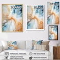thumbnail image 4 of Designart "Liquid Ink: Blue And White Geyser III" Abstract Shapes Floater Framed Canvas Wall Art, 4 of 5