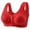 Red, variant on Women's Front Closure Bras Plus Size Floral Print Full Coverage Support Bra Grey Size 36