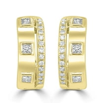 Gemistry Yellow Gold 0.32 Ct Round Diamond Earrings(GH Color, I1 Clarity)