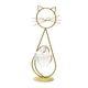 thumbnail image 1 of Maceta de cristal con forma de gato para escritorio, soporte para plantas hidropónicas, adorno de escritorio Dorado, 1 of 9