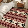 thumbnail image 4 of Red Beige Boho Area Rugs 2.7'x5', Washable Small Throw Rugs for Kitchen Bedroom, Vintage Abstract Art Ethnic Tribe Indoor Outdoor Rug Non-Slip Low Pile Carpet Runner Reversible Floor Mats, 4 of 8