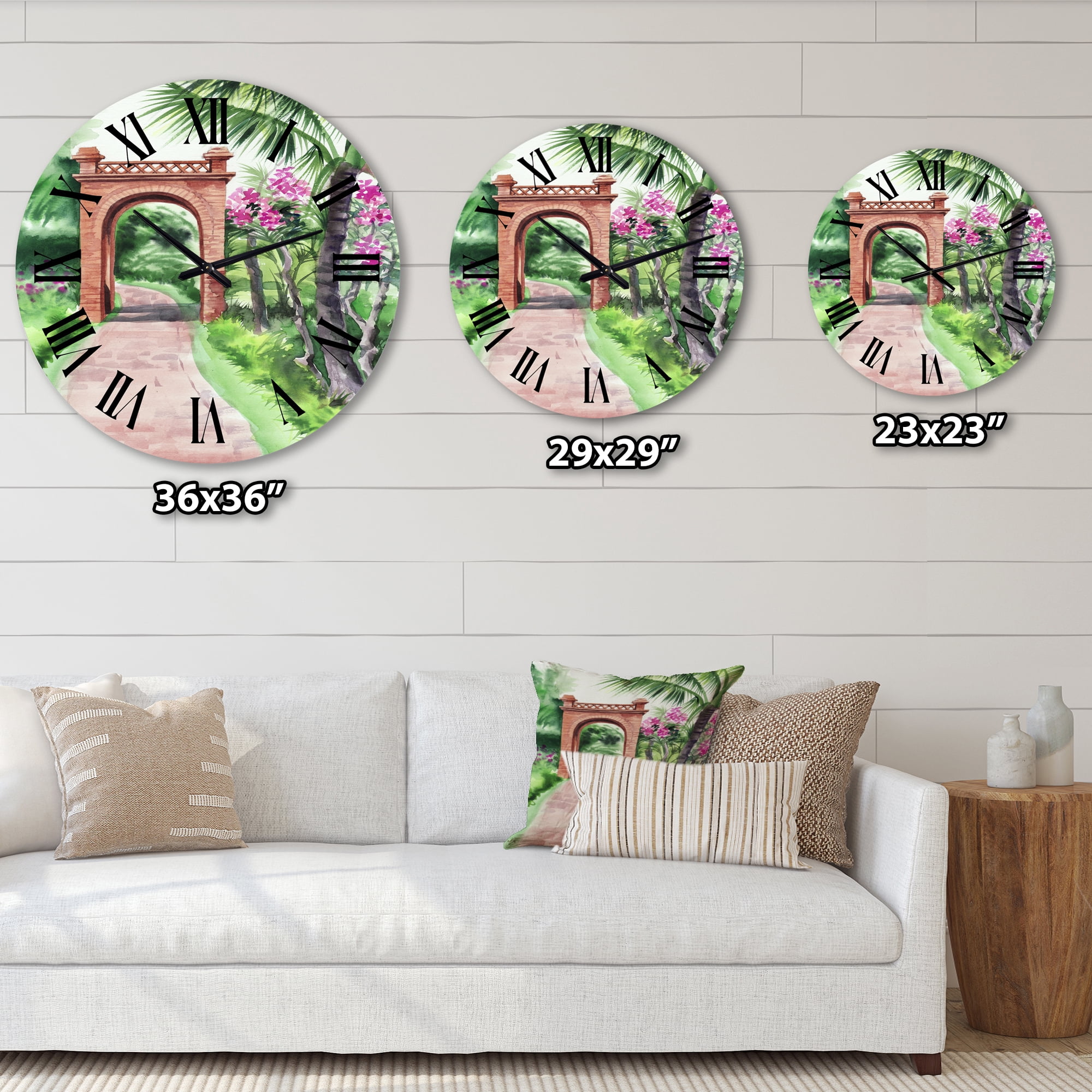 Designart 1 in Quartz Tropical Wall Clock