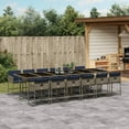 thumbnail image 1 of vidaXL 13 Piece Garden Dining Set with Cushions Grey Poly Rattan, 1 of 5