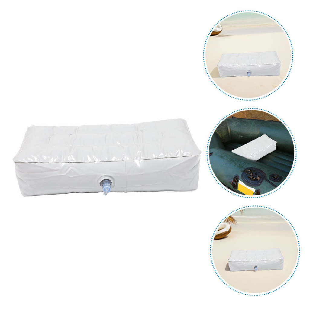 FOMIYES Durable Inflatable Kayak Seat Cushion, White PVC, Waterproof, Portable, for Outdoor Use 2Pcs