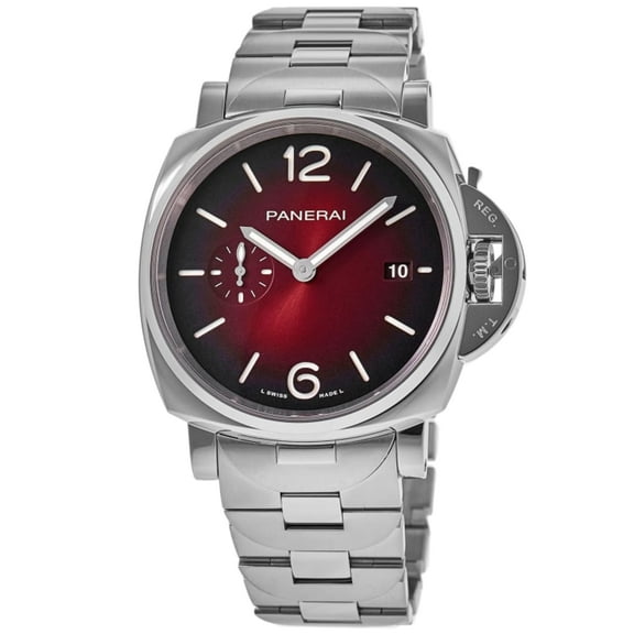 Panerai Luminor Due 42mm Automatic Burgundy Dial Stainless Steel Men's Watch PAM01539