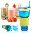 thumbnail image 2 of Combo de refrigerio y bebida, taza amarilla y azul para divertirse en movimiento, taza de viaje 2 en 1 para niños, 2 of 8
