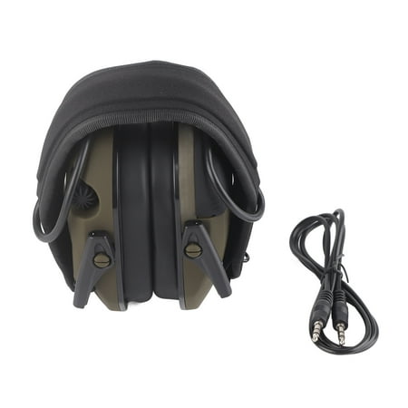 

Electronic Earmuffs Hearing Protection NRR 22dB 3.5mm Headphone Safety Earmuff with Loudspeaker Function for Shooting OD Green