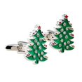 thumbnail image 2 of Gemelos hechos a mano de nieve muñeco de nieve Santa Navidad camisa tachuelas gemelos- árbol de Navidad Hugo Gemelos de Chrismas masculinos, 2 of 8