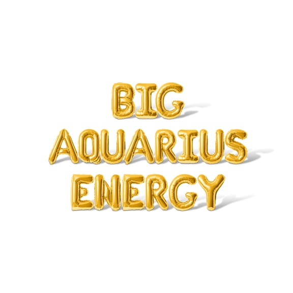 Letter Balloons - BIG AQUARIUS ENERGY 16" Inch Alphabet Letters Foil Mylar Balloon Birthday Party Banner (Gold)