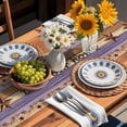 thumbnail image 2 of Country Stars Table Runner, Purple Wood Grain Bless Our Home Farmhouses Washable Kitchen Table Runners Dress Scarves for Dining Table Decorations Party, 13x36in, 2 of 9