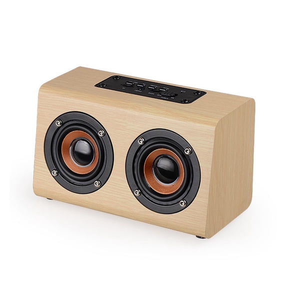 Wooden Bluetooth Speaker With Dual Speakers Special Effects Bass With Microphone For Hands-free Calling, Wireless Rechargeable