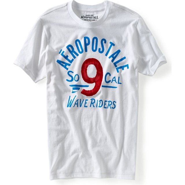 Aeropostale - Camiseta gráfica para hombre So 9 Cal Wave Riders, color blanco, extragrande