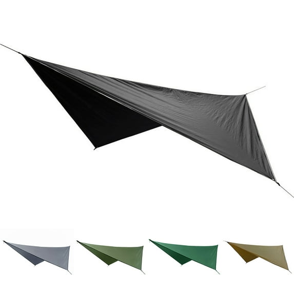 SPRING PARK Hammock Camping Tarp Rain, Waterproof Tent Shelter Canopy Sunshade Cloth Picnic Mat for Outdoor Awning Hiking Beach Canopy - Included Floor Nail & Rope