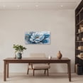 thumbnail image 5 of ZHONGYUTONG White Floral Canvas Wall Art Large Flower Gold Pictures Wall Decor Minimalist Lotus Paintings for Living Room Bedroom Decor Framed (16.00" x 32.00"), 5 of 5