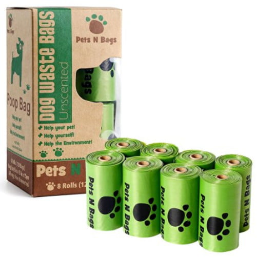 Pets N Bags Dog Waste Poop Bags Earth Friendly, Refill Rolls (8 Rolls / 120  Count, Unscented) - Walmart.com