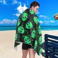 thumbnail image 5 of SKYSONIC Beach Towels 30"x60", Alien Camping Towels Galaxy Green Sand Free Beach Towel, Large Beach Towels Quick Dry Bath Travel Towels Pool Yoga Beach Mat for Men Women, 5 of 7