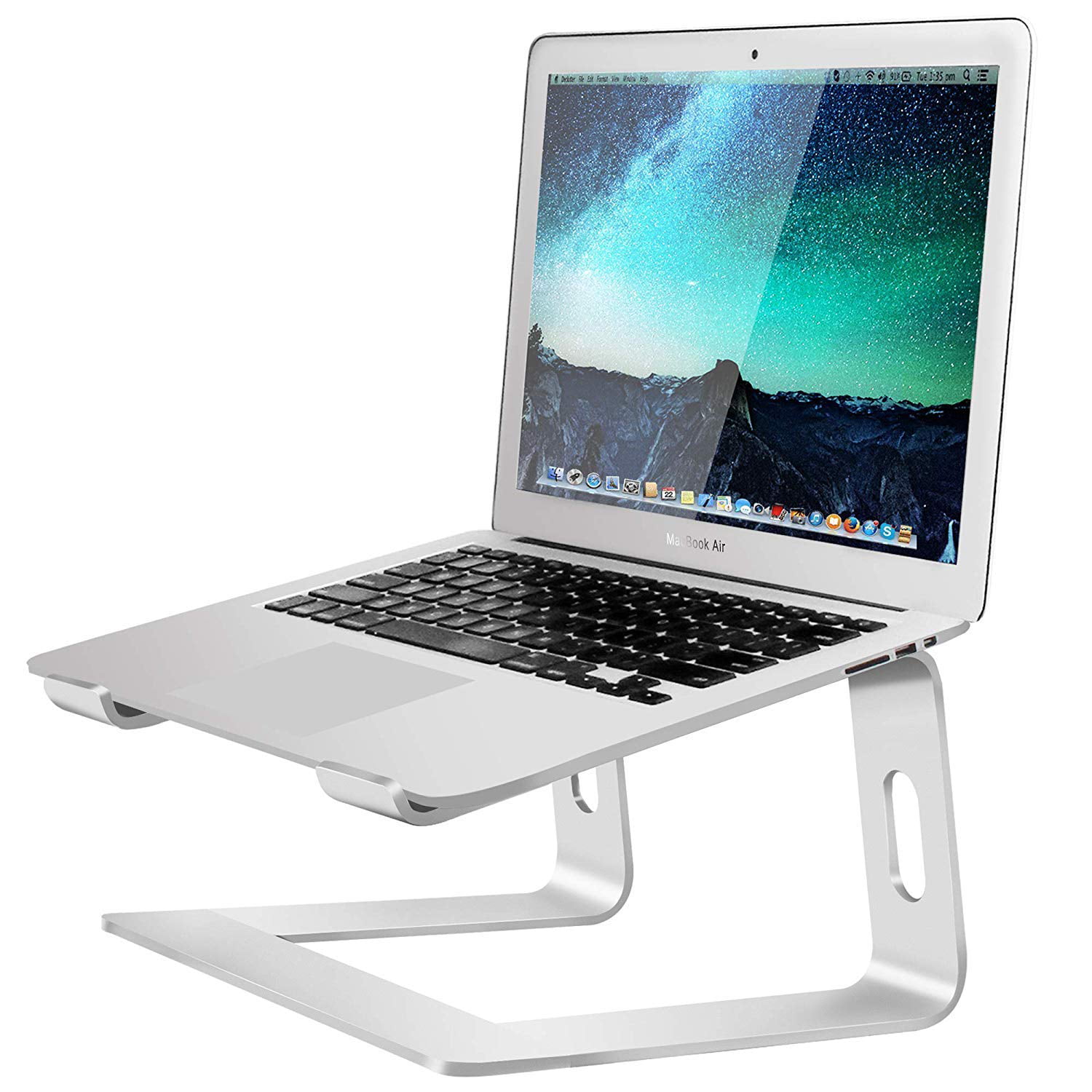 Adjustable Laptop Stand Ergonomic Portable Computer Stand with Heat-Vent to Elevate Laptop Black Holder Compatible with 10 to 17 Inches Office Home Laptop Stand Aluminum Computer Riser